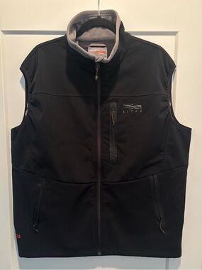 Sitka Jetstream Vest Mens XL - Gore-Tex Infinium Solid Black Hunting Outdoor